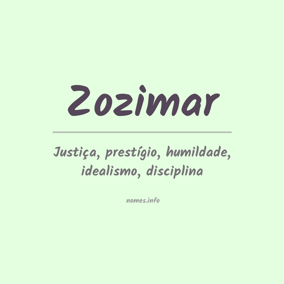 Significado do nome Zozimar
