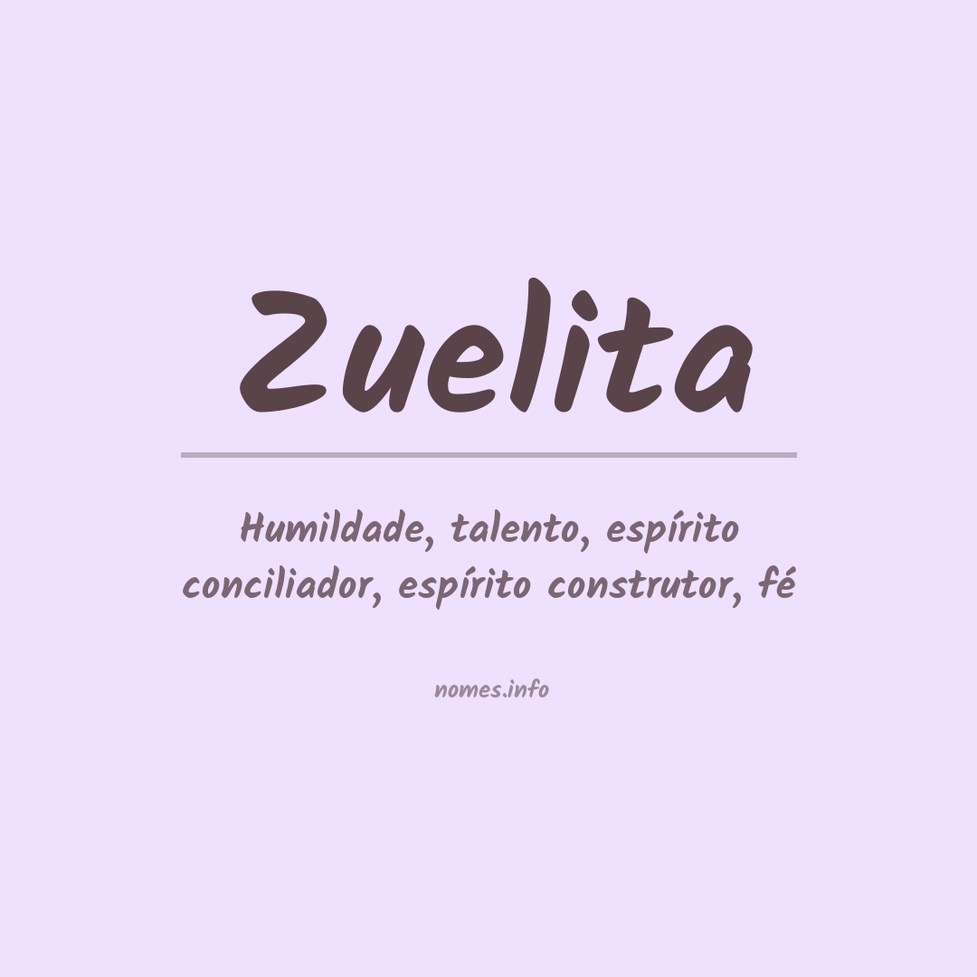 Significado do nome Zuelita