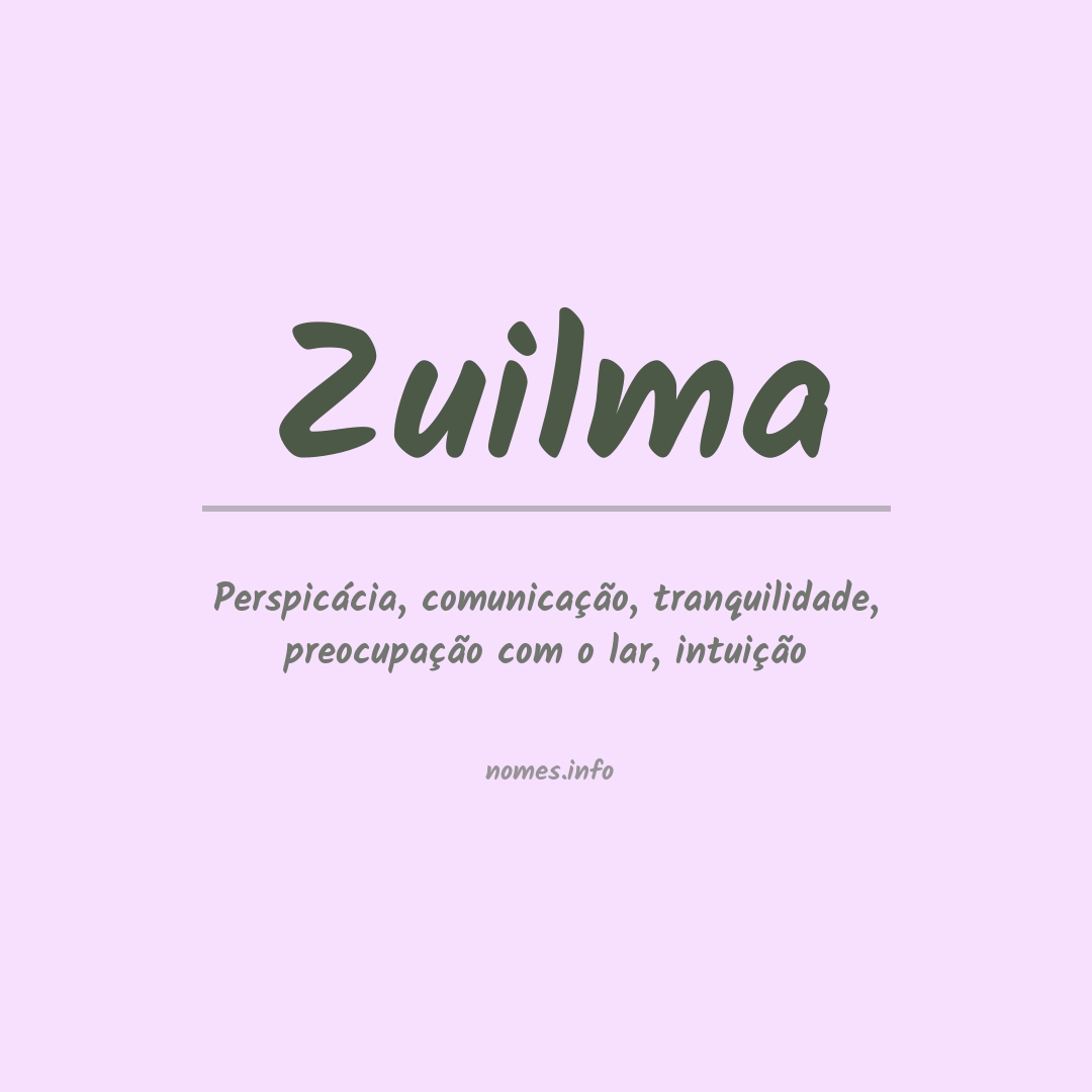 Significado do nome Zuilma
