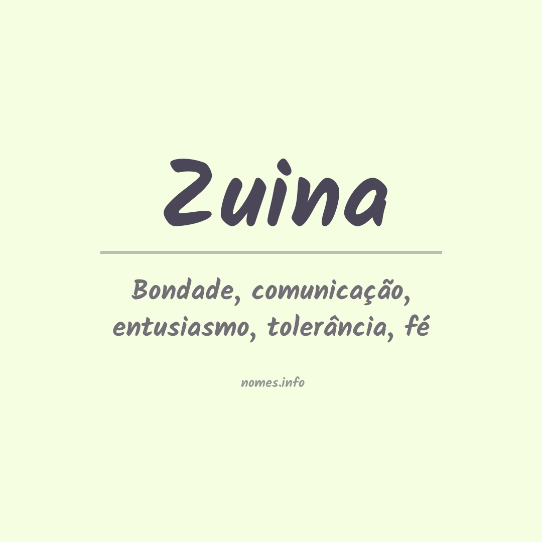 Significado do nome Zuina