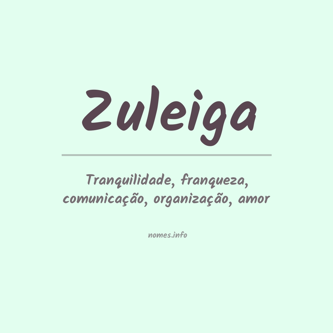 Significado do nome Zuleiga