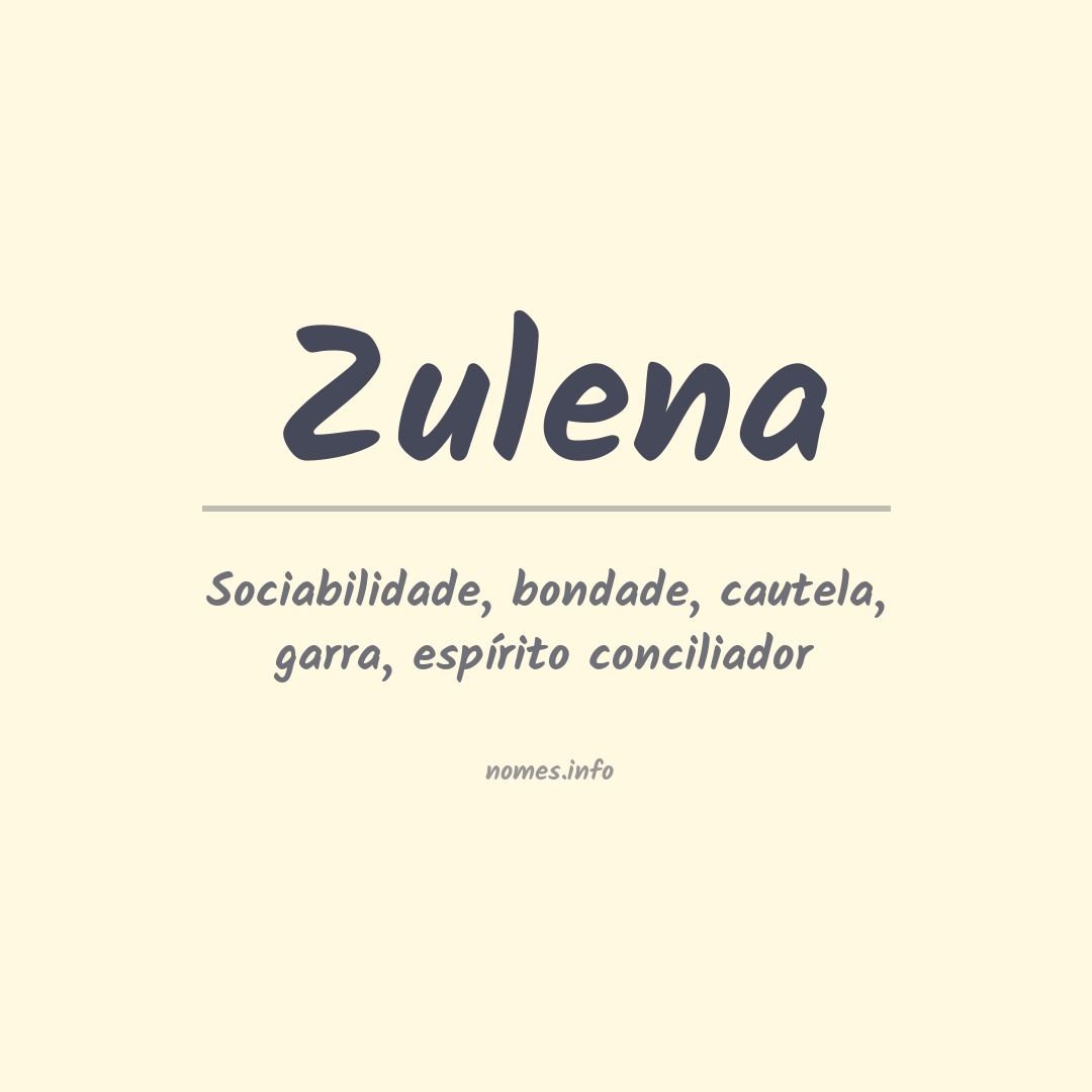 Significado do nome Zulena