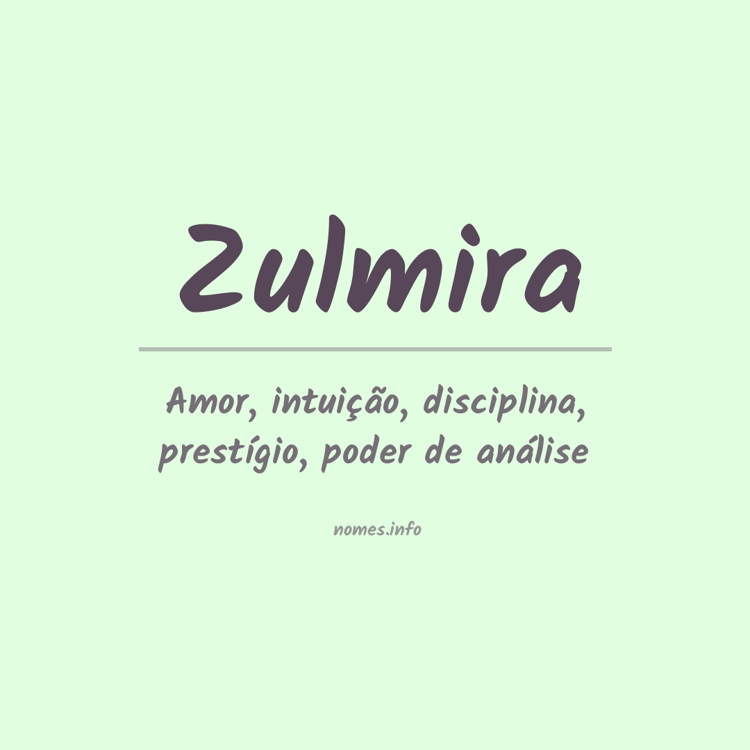 Significado do nome Zulmira