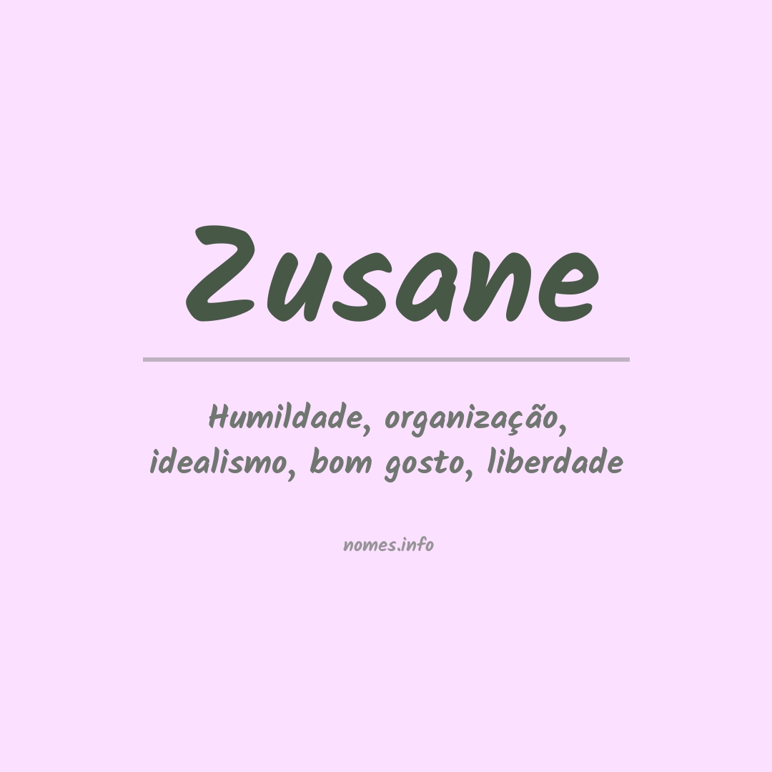 Significado do nome Zusane